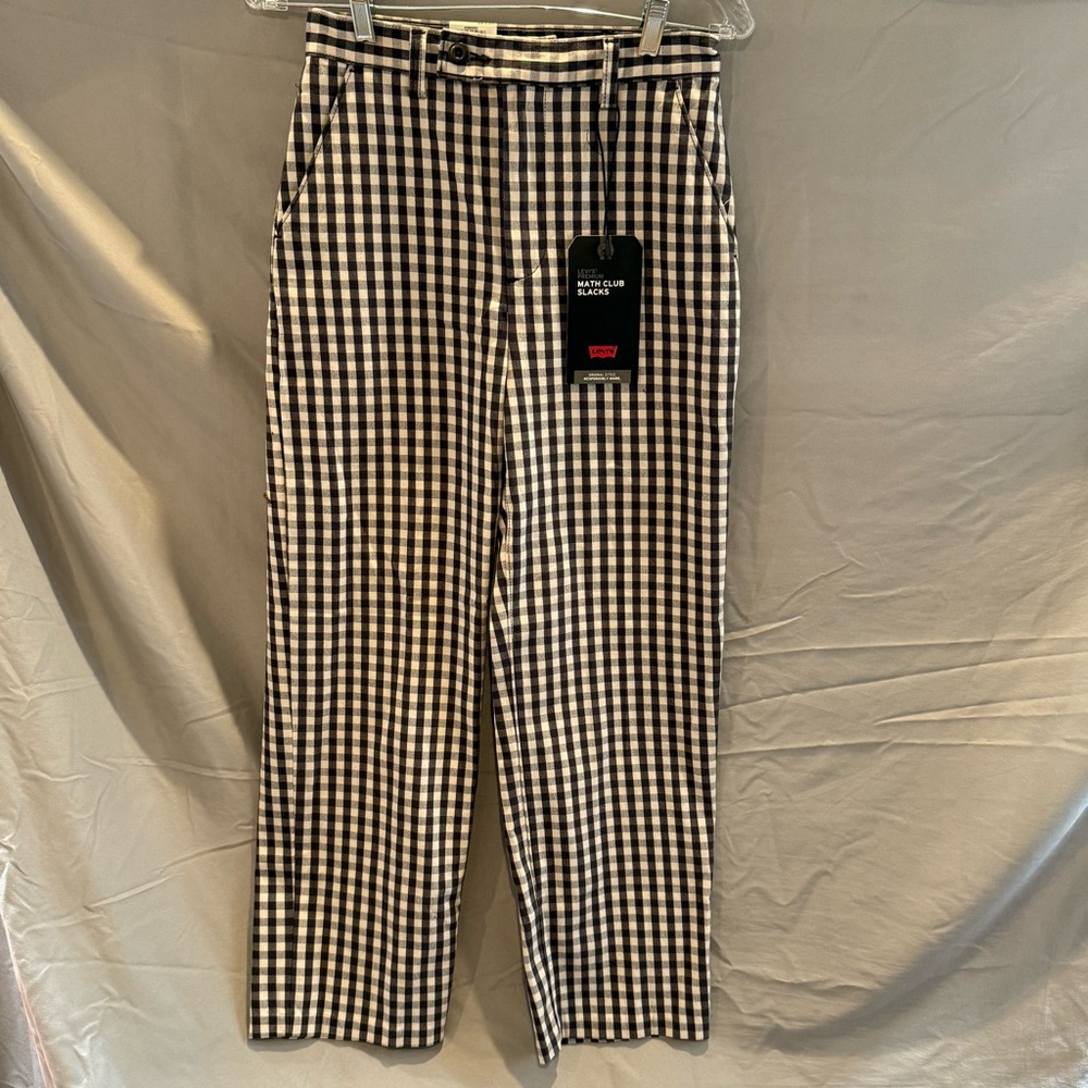 Levi’s Math Club Slacks 26x27 NWT Black White Gingham Check Retro Mod Pants